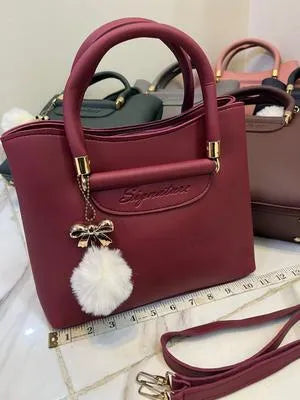 Women's PU Leather Plain Shoulder Bag