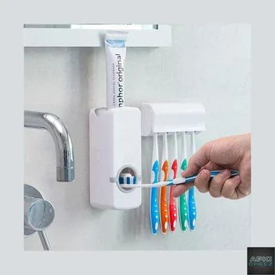Toothpaste Dispenser And Brush Holder