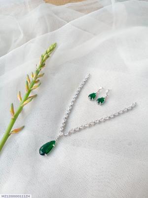 Modern Design Silver Plated 3 Pcs Gemstone Pendant Set for Women