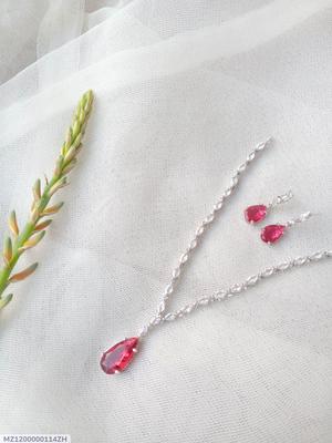 Modern Design Silver Plated 3 Pcs Gemstone Pendant Set for Women