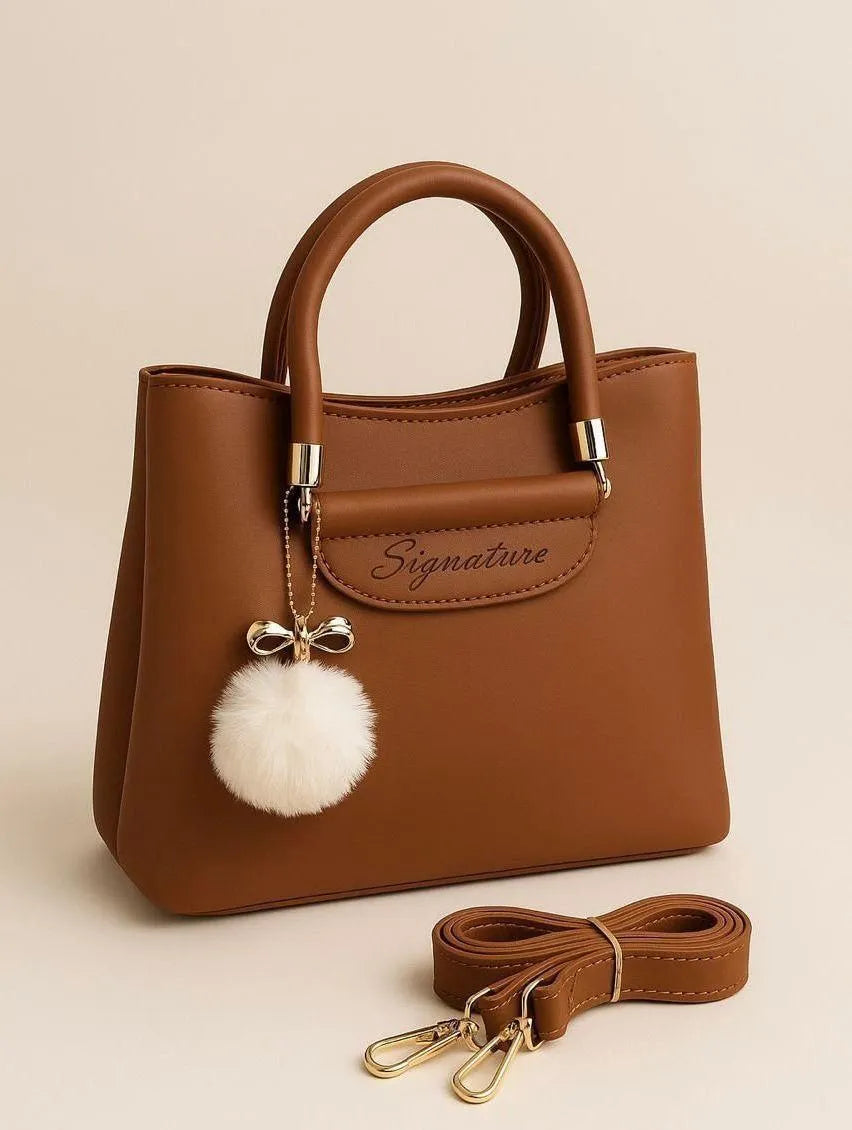 Women's PU Leather Plain Shoulder Bag