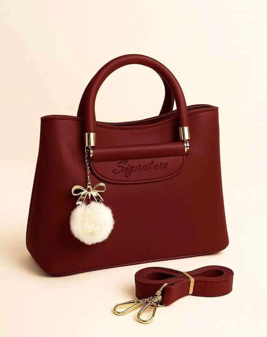 Women's PU Leather Plain Shoulder Bag