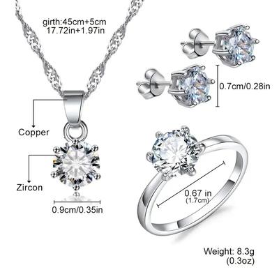 Silver Plated Zircon Necklace Set