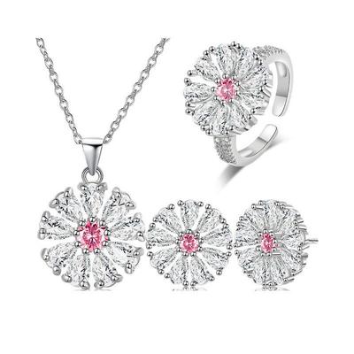 High Quality Silver Plated Crystal Necklace Set