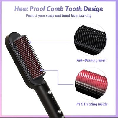2 in 1 Hair Straightener and Curler -Professional Hair Straightener Brush and Comb for Salon-Quality Results – Hair Style Accessories for Girls