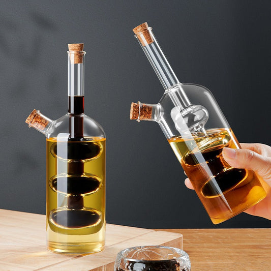 2-in-1 Double Layer Glass Oil Bottle